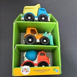 Construction Vehicle Trio - Yellow, Orange, Blue